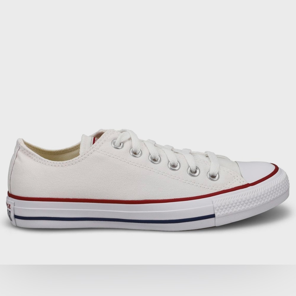 Converse Low Top Sneakers White with Red & Navy Trim